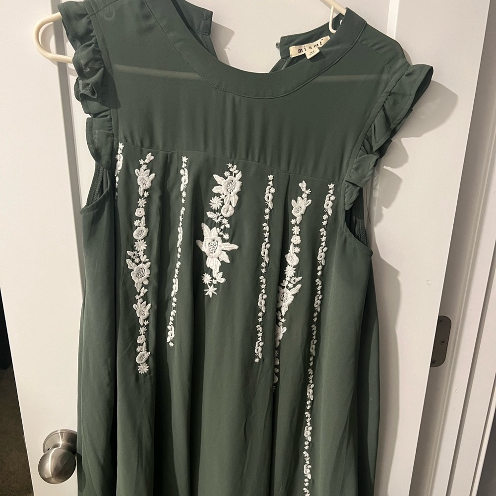 Flowy olive green dress